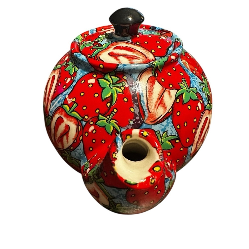Paul CARDEW DESIGN Classic STRAWBERRIES TEAPOT w/LID Made in ENGLAND 5 Cups - Picture 7 of 10